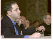 Todd Silverhart, assistant vice president and head of technology, marketing and distribution for Limra International, listens intently during one of the many interesting discussions at E-Fusion. Silverhart was also a presenter at the conference.