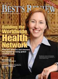 Best's Review cover: Building the Worldwide Health Network