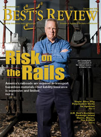 Best's Review cover: Risk on the Rails