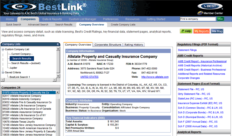Best's Statement File - Property/Casualty - United States