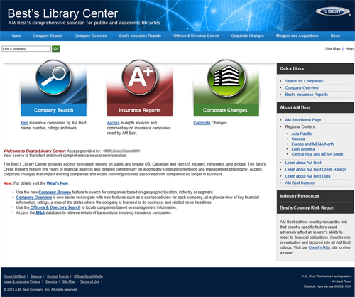 Best's Library Center Homepage
