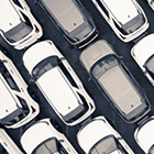 group of cars from above