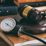 health tools on courtroom table