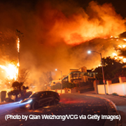 Palisades fire in California