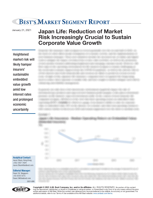 Market Segment Report: Japan Life: Reduction of Market Risk Increasingly Crucial to Sustain Corporate Value Growth
