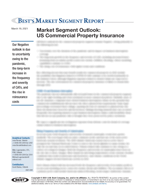 Market Segment Report: Market Segment Outlook: US Commercial Property Insurance