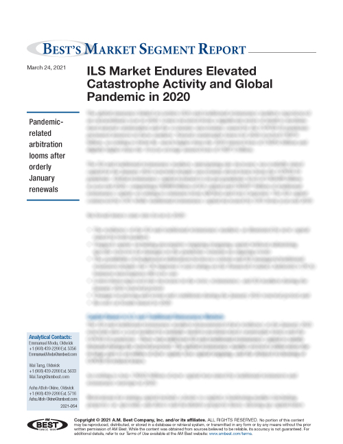Market Segment Report: ILS Market Endures Elevated Catastrophe Activity and Global Pandemic in 2020
