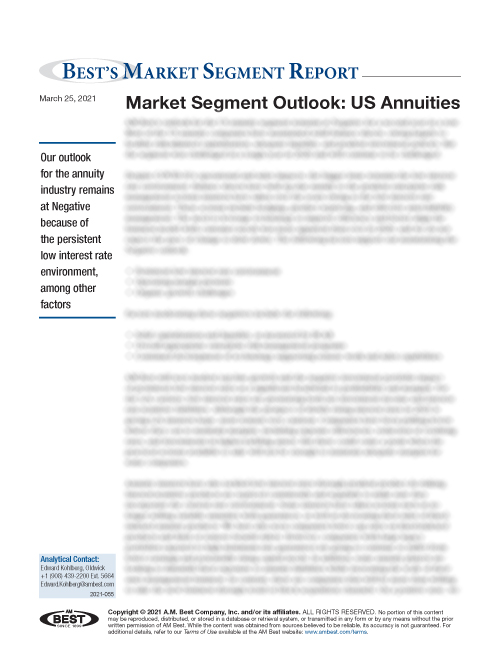 Market Segment Report: Market Segment Outlook: US Annuities
