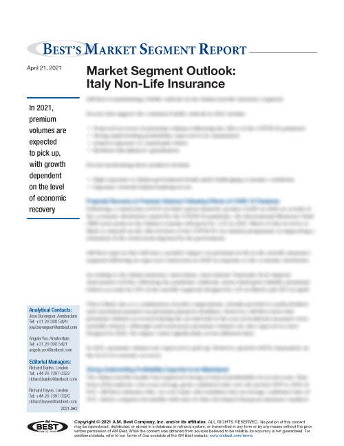 Market Segment Report: Market Segment Outlook: Italy Non-Life Insurance 