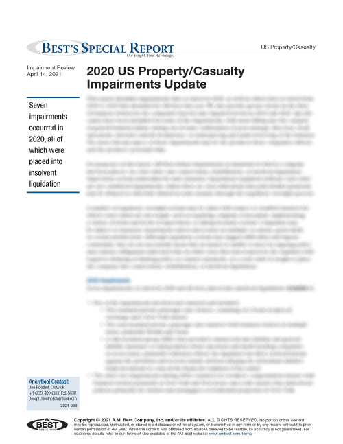 Special Report: 2020 US Property/Casualty Impairments Update