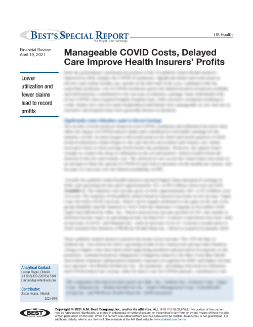 Special Report: Manageable COVID Costs, Delayed Care Improve Health Insurers’ Profits