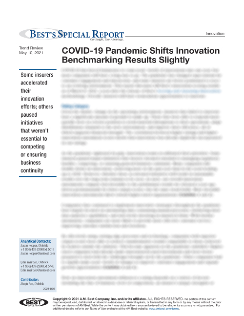 Special Report: COVID-19 Pandemic Shifts Innovation Benchmarking Results Slightly