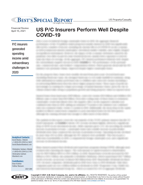 Special Report: US P/C Insurers Perform Well Despite COVID-19