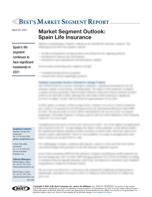 Market Segment Report: Market Segment Outlook: Spain Life Insurance