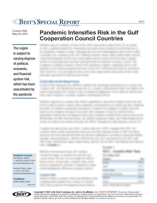 Special Report: Pandemic Intensifies Risk in the Gulf Cooperation Council Countries