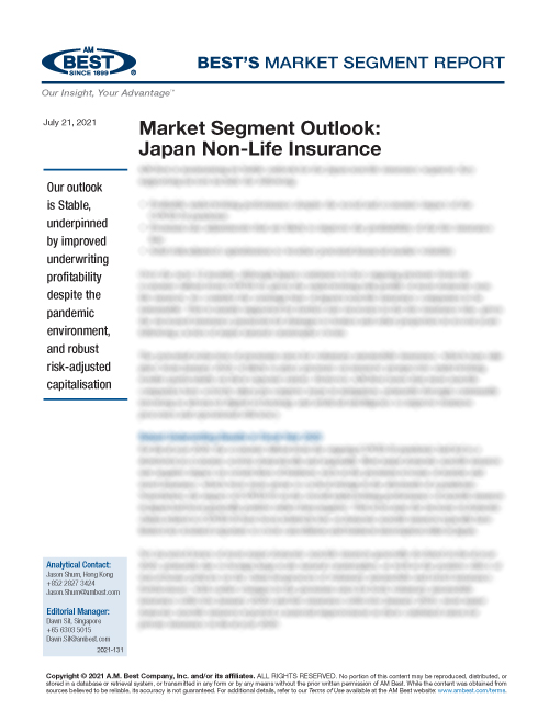 Market Segment Report: Market Segment Outlook: Japan Non-Life Insurance