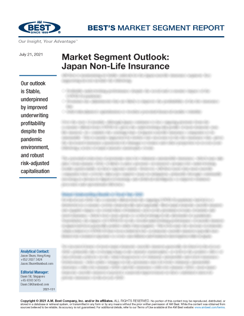 Market Segment Report: Market Segment Outlook: Japan Non-Life Insurance