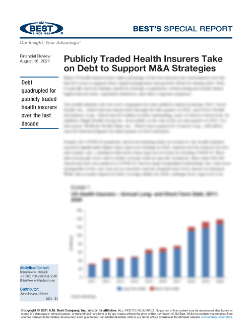 Special Report: Publicly Traded Health Insurers Take on Debt to Support M&A Strategies