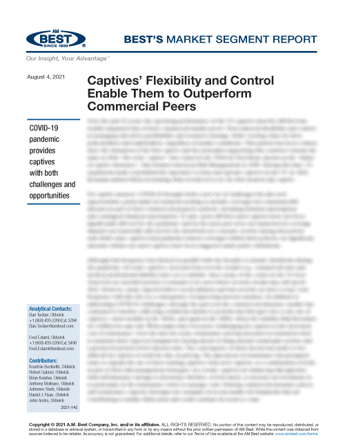 Market Segment Report: Captives’ Flexibility and Control Enable Them to Outperform Commercial Peers