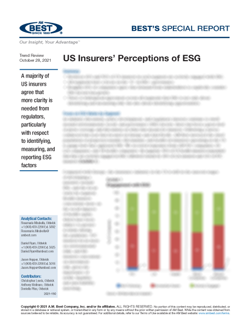 Special Report: US Insurers’ Perceptions of ESG