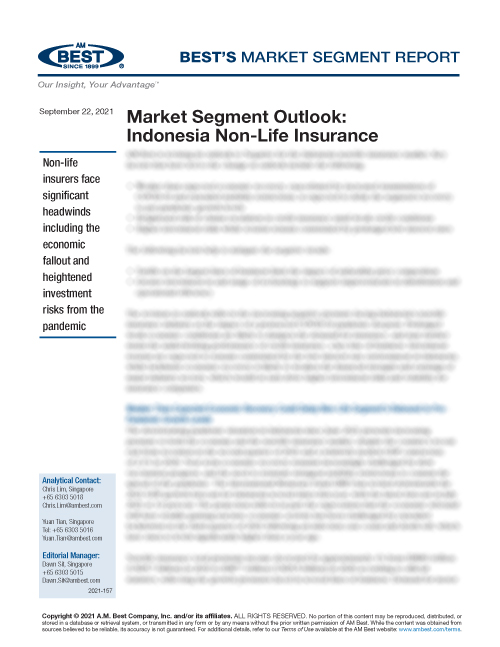 Market Segment Report: Market Segment Outlook: Indonesia Non-Life Insurance