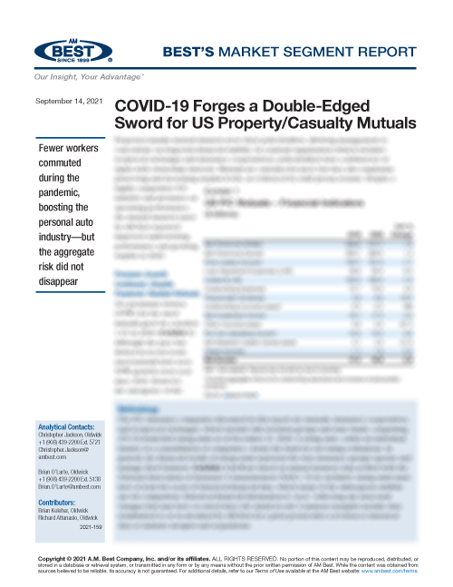 Market Segment Report: COVID-19 Forges a Double-Edged Sword for US Property/Casualty Mutuals