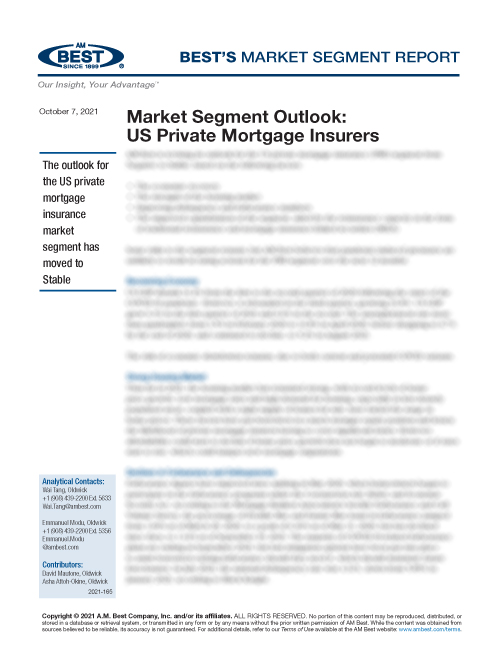 Market Segment Outlook: US Private Mortgage Insurers