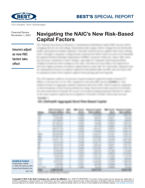 Special Report: Navigating the NAIC’s New Risk-Based Capital Factors
