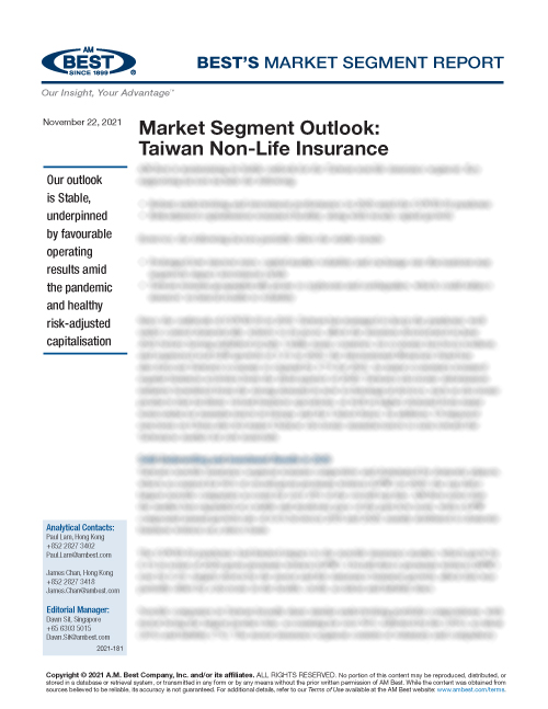 Market Segment Report: Market Segment Outlook: Taiwan Non-Life Insurance