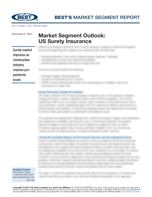 Market Segment Report: Market Segment Outlook: US Surety Insurance