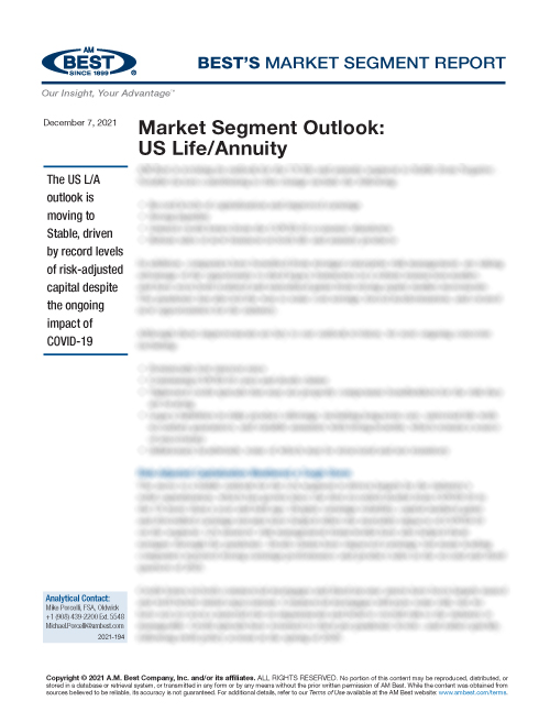 Market Segment Report: Market Segment Outlook: US Life/Annuity