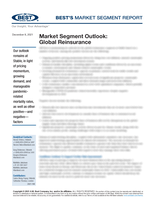 Market Segment Report: Market Segment Outlook: Global Reinsurance