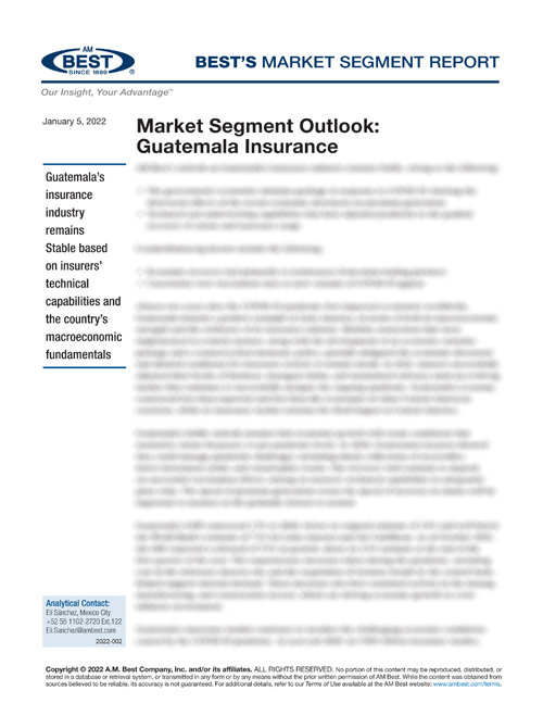 Market Segment Report: Market Segment Outlook: Guatemala Insurance