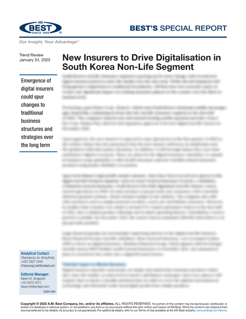 Special Report: New Insurers to Drive Digitalisation in South Korea Non-Life Segment