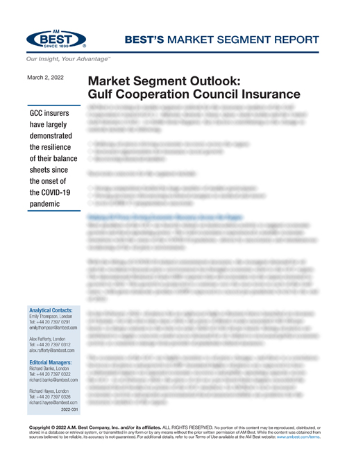 Market Segment Report: Market Segment Outlook: Gulf Cooperation Council Insurance