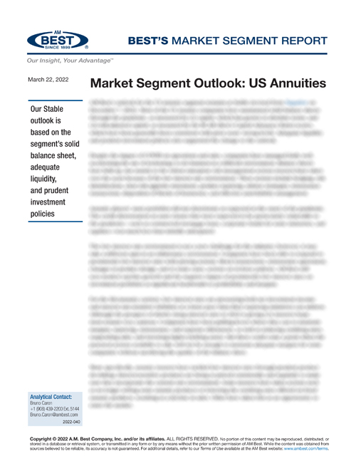 Market Segment Report: Market Segment Outlook: US Annuities 