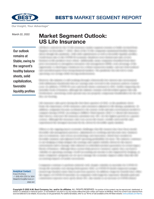 Market Segment Report: Market Segment Outlook: US Life Insurance