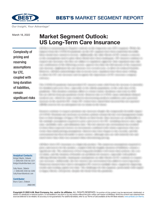 Market Segment Report: Market Segment Outlook: US Long-Term Care Insurance