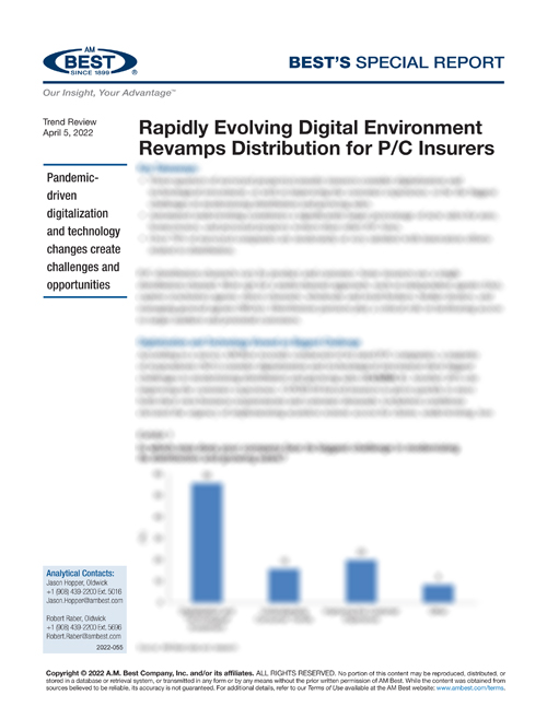 Special Report: Rapidly Evolving Digital Environment Revamps Distribution for P/C Insurers