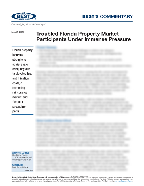 Commentary: Troubled Florida Property Market Participants Under Immense Pressure