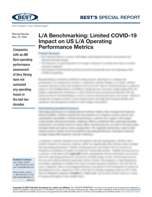 Special Report: L/A Benchmarking: Limited COVID-19 Impact on US L/A Operating Performance Metrics