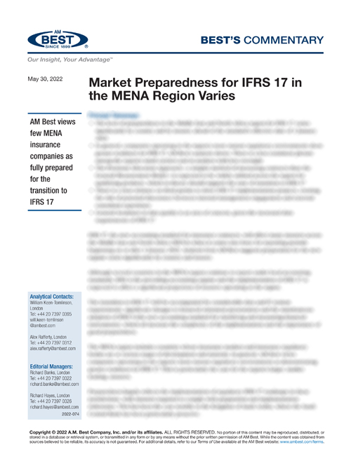 Commentary: Market Preparedness for IFRS 17 in the MENA Region Varies