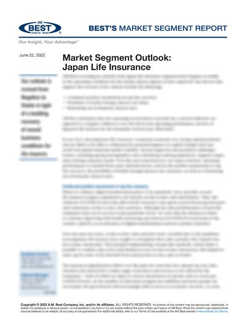 Market Segment Report: Market Segment Outlook: Japan Life Insurance