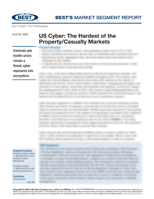 Market Segment Report: US Cyber: The Hardest of the Property/Casualty Markets