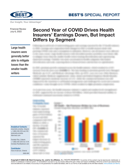 Special Report: Second Year of COVID Drives Down US Health Insurers’ Earnings, But Impact Differs by Segment