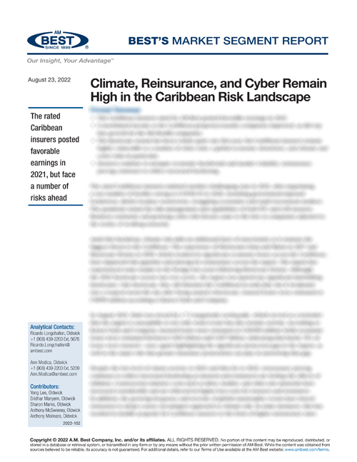 Market Segment Report: Climate, Reinsurance, and Cyber Remain High in the Caribbean Risk Landscape