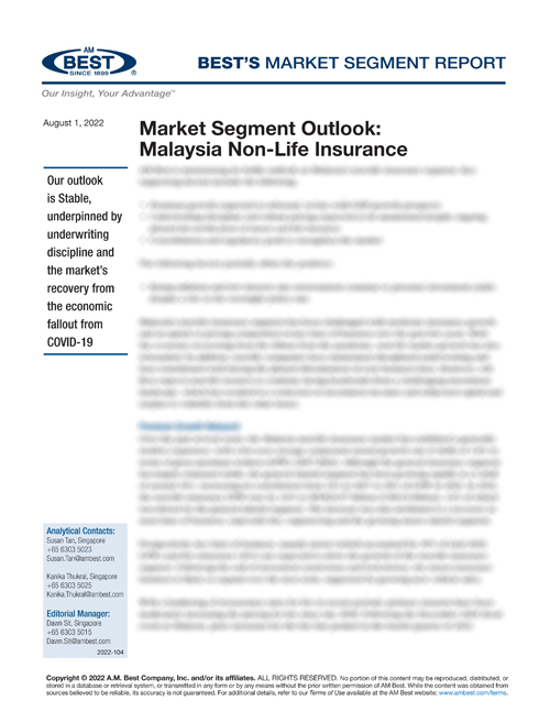 Market Segment Report: Market Segment Outlook: Malaysia Non-Life Insurance
