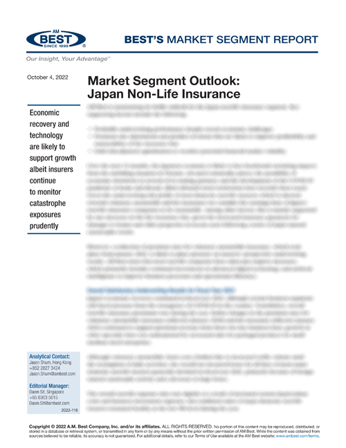 Market Segment Report: Market Segment Outlook: Japan Non-Life Insurance