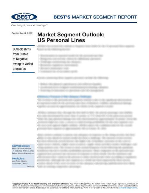 Market Segment Report: Market Segment Outlook: US Personal Lines
