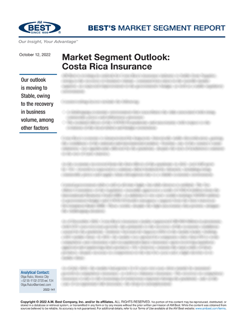 Market Segment Report: Market Segment Outlook: Costa Rica Insurance